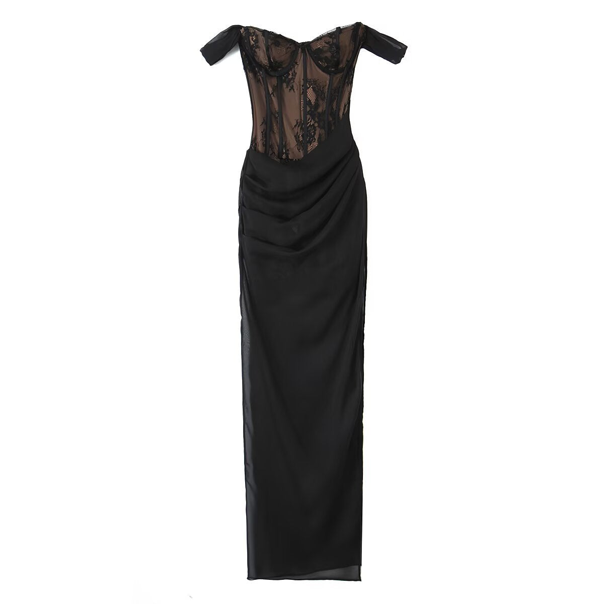 Sexy lace lace wrapped strapless dress